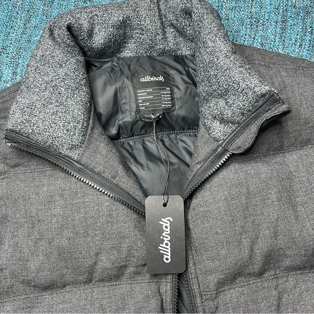 Allbirds Trino Merino Wool Puffer Jacket in Charcoal Grey - Picture 3 of 11